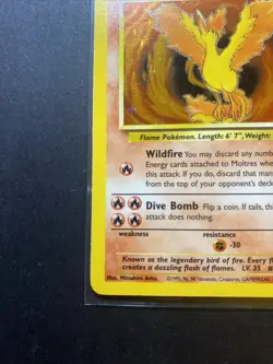 Moltres 12/62 Fossil Holo Unlimited Pokemon WOTC NM - Image 5