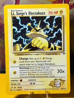 Lt. Surge's Electabuzz 6/132 Holo Gym Heroes Pokemon 1999 - Image 1