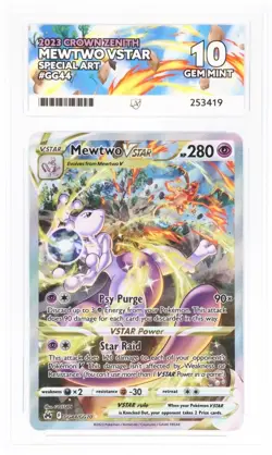 Pokemon Mewtwo VSTAR Crown Zenith Galarian Gallery GG44 ACE 10 PERFECT SUBGRADES - Image 1