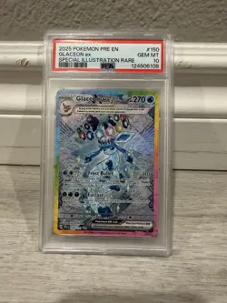 Glaceon EX SIR Special Illustration 2025 Pokemon Prismatic Evolutions PSA 10 - Image 1