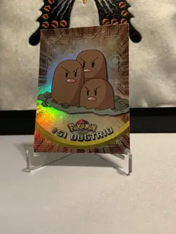 DUGTRIO Pokemon 1999 Topps #51 Blue Logo TV Animation Edition HOLO Foil - Image 1