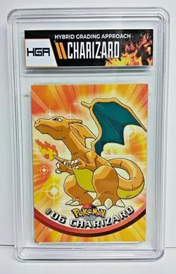 Pokemon #06 Charizard Topps TV Animation Series 1 Card - Blue Logo HGA PC - Image 1