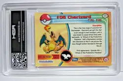Pokemon #06 Charizard Topps TV Animation Series 1 Card - Blue Logo HGA PC - Image 2