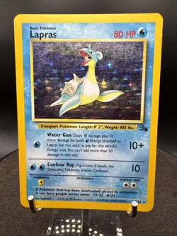 Lapras 10/62 Fossil Set Rare Holo Pokemon Card 1999 WOTC - Image 2