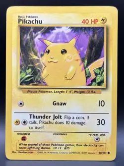 PIKACHU - 58/102 - Base Set - Pokemon Card - MP - Image 1