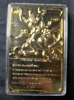 Pokemon 23K Gold Plated MEWTWO Trading Card 1999 Burger King - Image 3