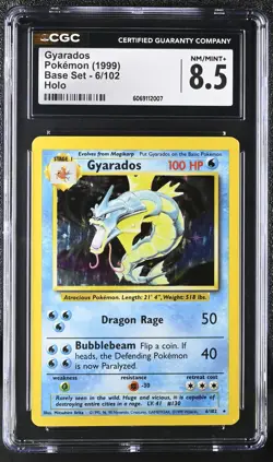 CGC 8.5 Gyarados 1999 Base Set 6/102 Holo Pokemon Card - Image 1