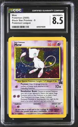 CGC 8.5 Mew 2000 Black Star Promos 9 Holo Pokemon Card - Image 1