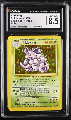 CGC 8.5 Nidoking 1999 Base Set 11/102 Holo Pokemon Card - Image 1