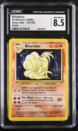 CGC 8.5 Ninetales 1999 Base Set 12/102 Holo Pokemon Card - Image 1