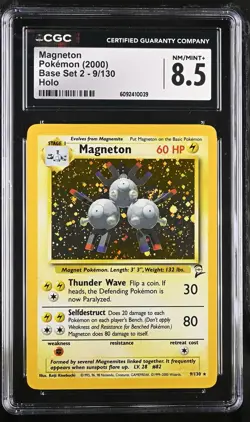 CGC 8.5 Magneton 2000 Base Set 2 9/130 Holo Pokemon Card - Image 1
