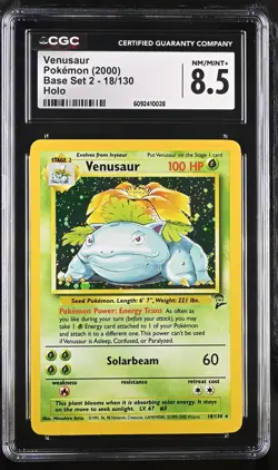 CGC 8.5 Venusaur 2000 Base Set 2 18/130 Holo Pokemon Card - Image 1