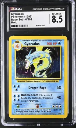 CGC 8.5 Gyarados 1999 Base Set 6/102 Holo Pokemon Card - Image 1