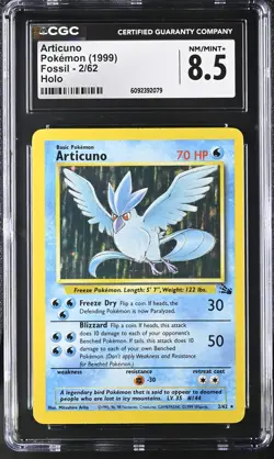 CGC 8.5 Articuno 1999 Fossil 2/62 Holo Pokemon Card - Image 1