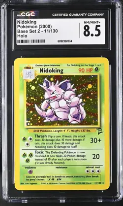 CGC 8.5 Nidoking 2000 Base Set 2 11/130 Holo Pokemon Card - Image 1