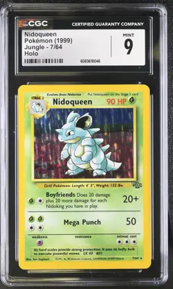 CGC 9 MINT Nidoqueen 1999 Jungle 7/64 Holo Pokemon Card - Image 1