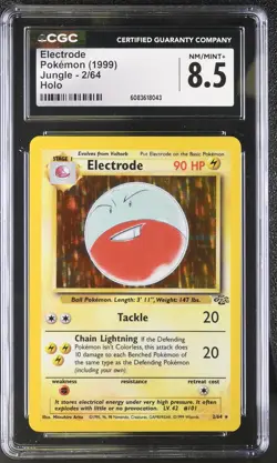 CGC 8.5 Electrode 1999 Jungle 2/64 Holo Pokemon Card - Image 1