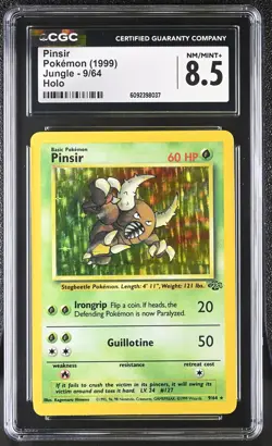 CGC 8.5 Pinsir 1999 Jungle 9/64 Holo Pokemon Card - Image 1