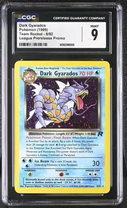 CGC 9 MINT Dark Gyarados 1999 Team Rocket 8/82 Prerelease Holo Pokemon Card - Image 1