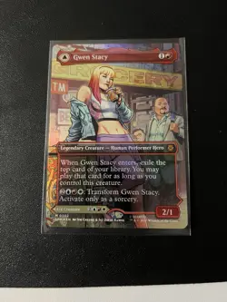 Gwen Stacy (0202) (Borderless) Marvel's Spider-Man Foil Mtg Magic Ghost Spider - Image 1