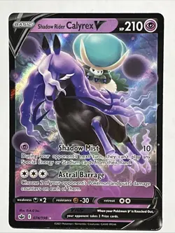 Shadow Rider Calyrex V ~ Pokemon Chilling Reign ~ Full Art Holo 074/198 - Image 1