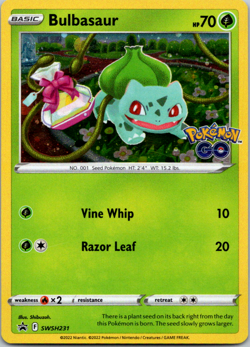Bulbasaur SWSH231 SWSH Black Star Promo Pokemon GO Holo Near Mint TCG - Image 1