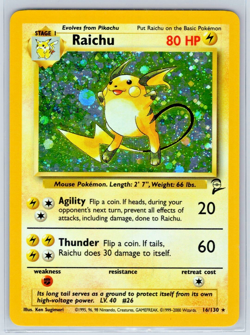 Raichu #16/130 - Base Set II 2 - Holo Rare - MP Moderately Played - Pokemon - Image 1