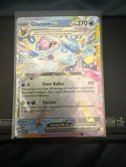 Pokemon TCG SV-Prismatic Evolutions Glaceon EX #26/131 Double Rare Festive Holo - Image 1