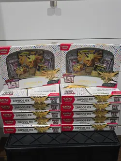 Pokemon TCG Scarlet and Violet 151 Zapdos EX Collection Box 4 pack with 3 Promos - Image 1