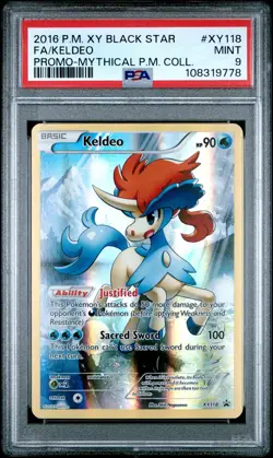 2016 POKEMON XY BLACK STAR PROMO MYTHICAL POKEMON COLL FULL ART/KELDEO PSA 9 - Image 1