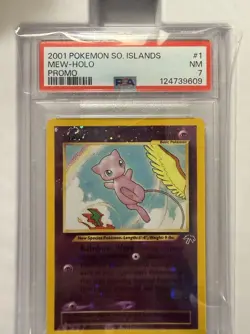 2001 Pokemon Southern Islands Mew Holo w/Swirl #1 - PSA 7 NEAR MINT CLEAN! - Image 1