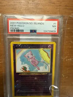 2001 Pokemon Southern Islands Mew Holo w/Swirl #1 - PSA 7 NEAR MINT CLEAN! - Image 3