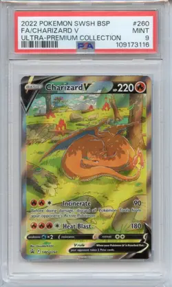 2022 Pokemon SWSH Ultra-Premium Charizard V Full Art PSA 9 #260 - Image 1