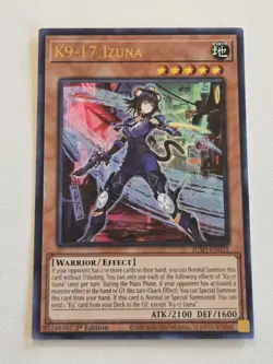 K9-17 Izuna JUSH-EN031 Ultra Rare Yugioh 1st Edition Justice Hunters Mint - Image 1