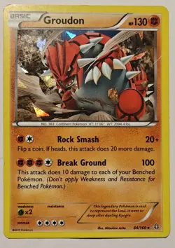 Groudon 84/160 Cracked Ice Holo Pokemon Card 2015 Primal Clash MP - Image 1
