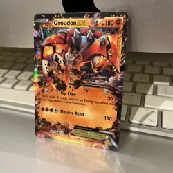 Pokemon Groudon TCG Primal Clash Holo Card 85/160 EX Rare - Image 1