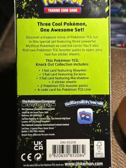 Pokemon TCG Knock Out Collection Shaymin,Zeraora,Marshadow Foil Card And 2 Packs - Image 3