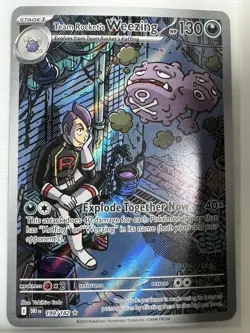 Pokemon TCG Destined Rivals Team Rockets Weezing Card 199/182 Illustration Rare - Image 1