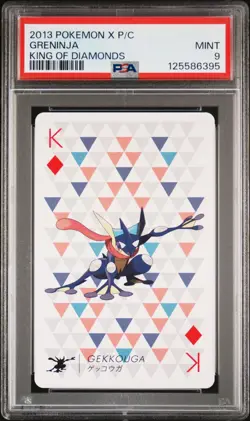 2013 POKEMON X VERSION PLAYING CARDS KING OF DIAMONDS GRENINJA PSA 9 - Image 1