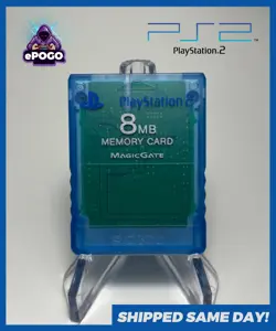 Sony OEM PlayStation 2 PS2 8MB Magic Gate Memory Card SCPH-10020 BLUE ? - Image 1