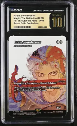 SRAM, SENIOR EDIFICER Final Fantasy Firion Swordmaster Foil CGC Pristine 10 MTG - Image 1