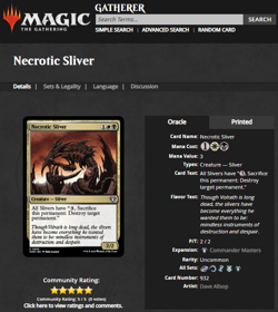 2023 MTG Magic the Gathering Commander Masters CMM #932 Necrotic Sliver - Image 3