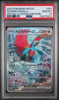 Pokemon PAR EN Roaring Moon ex Special Illustration Rare SIR 251/182 PSA 10 GEM - Image 1