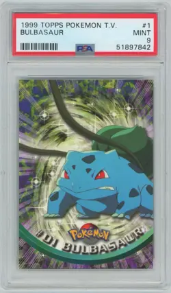 1999 Topps Pokemon T.V. #1 Bulbasaur PSA 9 MINT - Image 1