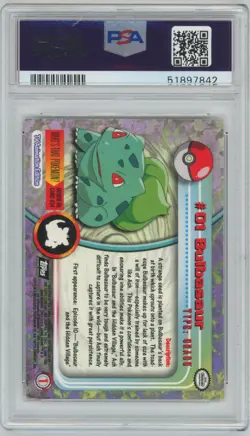 1999 Topps Pokemon T.V. #1 Bulbasaur PSA 9 MINT - Image 2
