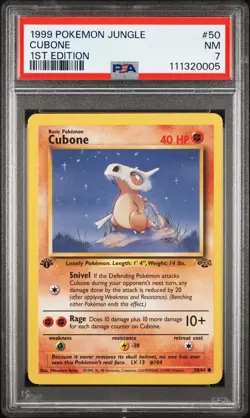 Cubone 1999 Pokemon Jungle #50 1st Edition PSA 7 NEW SLAB - Image 1