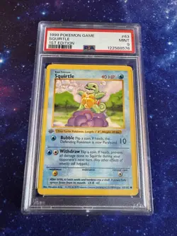 1999 POKEMON GAME SQUIRTLE FIRST EDITION #63 PSA 9 - Image 1