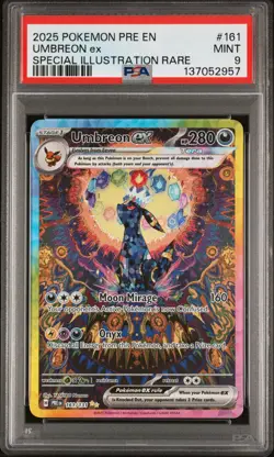 2025 POKEMON PRE EN-PRISMATIC EVOLUTIONS #161 UMBREON EX PSA 9 - Image 1