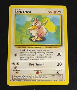 Pokemon Base Set WOTC Uncommon - Farfetch'd 27/102 - Near Mint/Mint - Image 1
