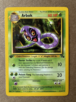 Arbok 31/62 Fossil 1st Edition Non-Holo Uncommon Pokemon Card NM+ - Image 1